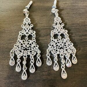 Elegant Silver Chandelier Earrings